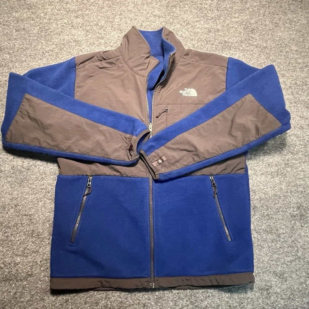 The North Face Denali Polartec Fleece Jacket Mens Medium Blue Black Zip Coat